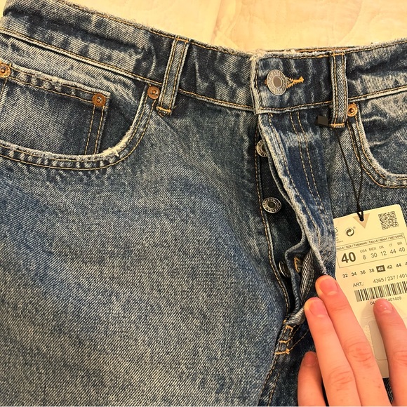 NWT Zara High Rise Ankle Length jeans button up fly size 8 - Picture 3 of 7